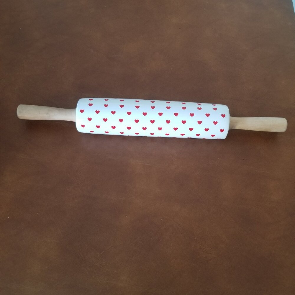 Core Kitchen Ceramic Hearts Rolling Pin
